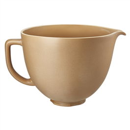 Kitchenaid 5KSM2CB5PFC Bol de Cerámica Fired Clay - Apto Microondas, Horno, Congelador y Lavavajillas, Ligero con Pico Vertedor y Asa