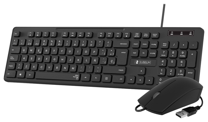 Subblim Combo Business Slim Silencioso Negro