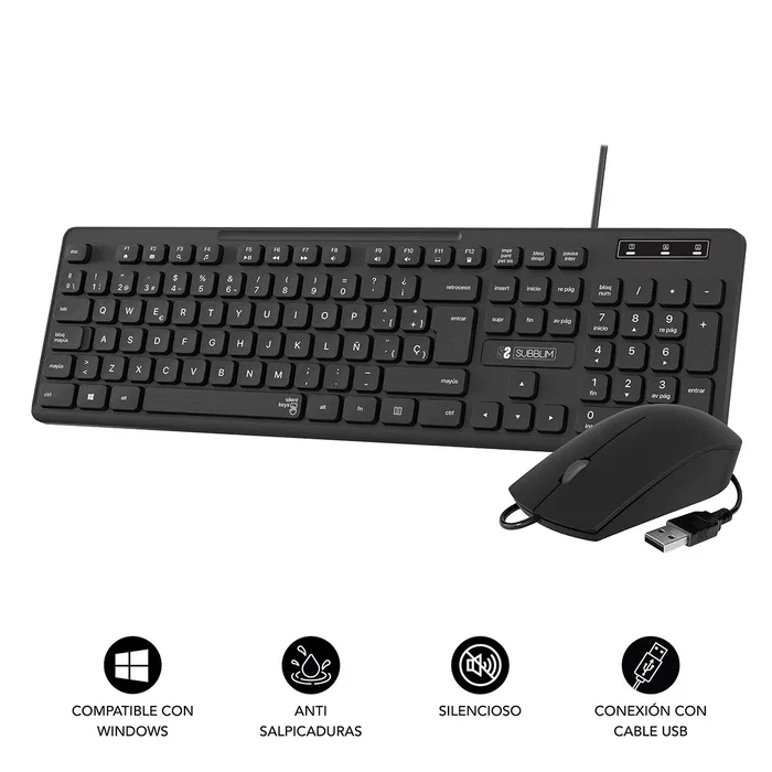 Subblim Combo Business Slim Silencioso CSSK01 Negro Subblim Combo Business Slim Silencioso CSSK01 Negro