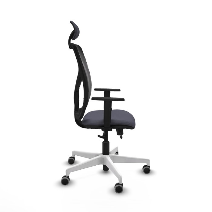 PIQUERAS Y CRESPO Silla de oficina Motilla con mecanismo Sincro/Traslack, Gris oscuro y Negro