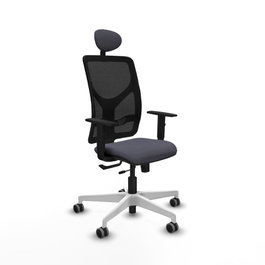 PIQUERAS Y CRESPO Silla de oficina Motilla con mecanismo Sincro/Traslack, Gris oscuro y Negro