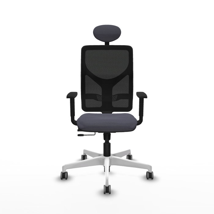 PIQUERAS Y CRESPO Silla de oficina Motilla con mecanismo Sincro/Traslack, Gris oscuro y Negro