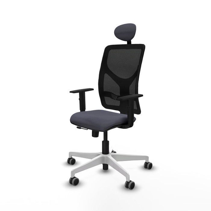PIQUERAS Y CRESPO Silla de oficina Motilla con mecanismo Sincro/Traslack, Gris oscuro y Negro