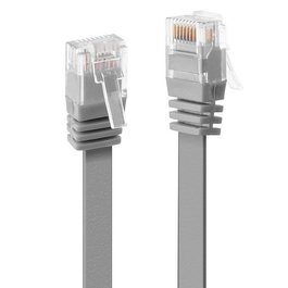 Lindy 0.3m Cat.6 U/UTP Cable de Red Plano, Gris