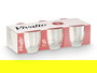 VIVALTO Set 6 Vasos Cortado 150ml Vidrio Transparente - Dimensiones: 26.4 x 7.3 x 13.5 cm (Set de 12)