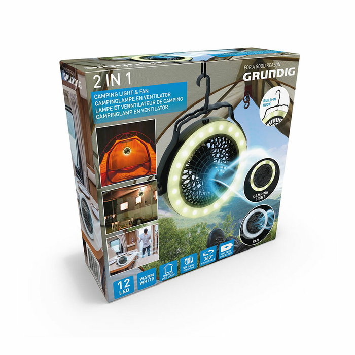 Ventilador de Techo con Luz Grundig Negro De acampada Ventilador de Techo con Luz Grundig Negro De acampada