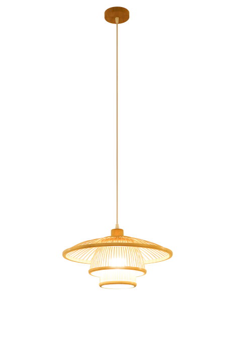 DKD Home Decor Lámpara de Techo Urbana Hecha a Mano de Bambú, Color Natural, para Bombilla E27, 40 x龙x 40 cm DKD Home Decor Lámpara de Techo Urbana Hecha a Mano de Bambú, Color Natural, para Bombilla E27, 40 x龙x 40 cm