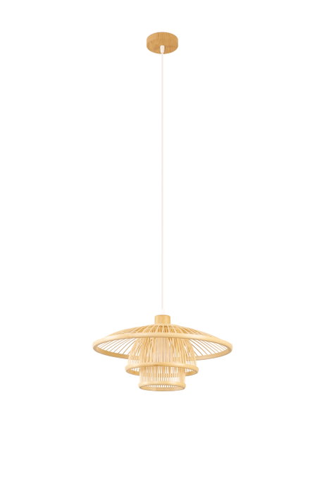DKD Home Decor Lámpara de Techo Urbana Hecha a Mano de Bambú, Color Natural, para Bombilla E27, 40 x龙x 40 cm DKD Home Decor Lámpara de Techo Urbana Hecha a Mano de Bambú, Color Natural, para Bombilla E27, 40 x龙x 40 cm