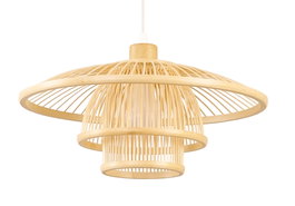 DKD Home Decor Lámpara de Techo Urbana Hecha a Mano de Bambú, Color Natural, para Bombilla E27, 40 x龙x 40 cm