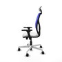 PIQUERAS Y CRESPO Silla de oficina Motilla con mecanismo Sincro/Traslack, Blanco y Azul