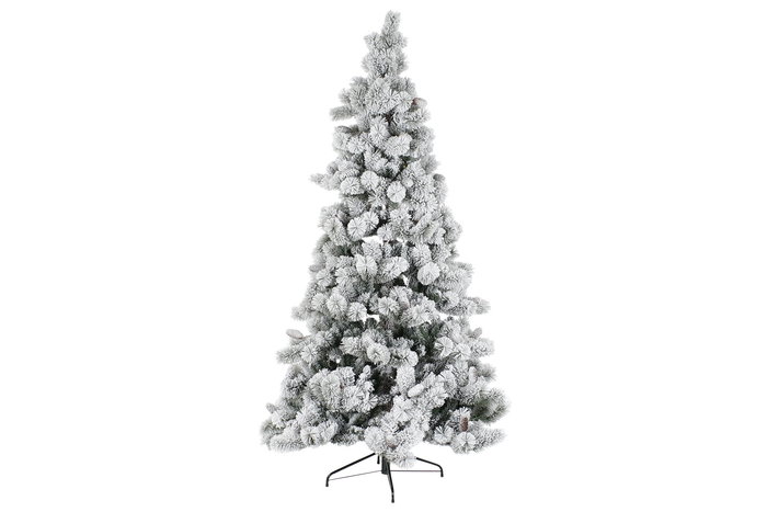 DKD Home Decor Árbol de Navidad Baqueira Alpina Nevado Blanco/Verde 210 cm 350 Leds