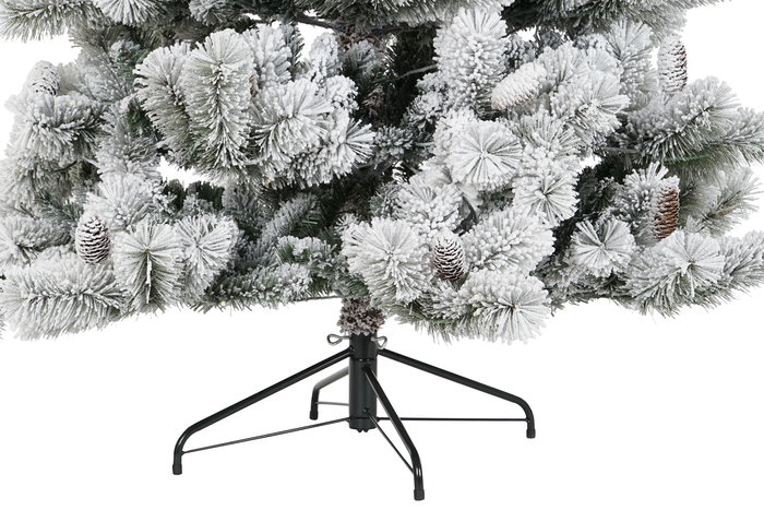 DKD Home Decor Árbol de Navidad Baqueira Alpina Nevado Blanco/Verde 210 cm 350 Leds