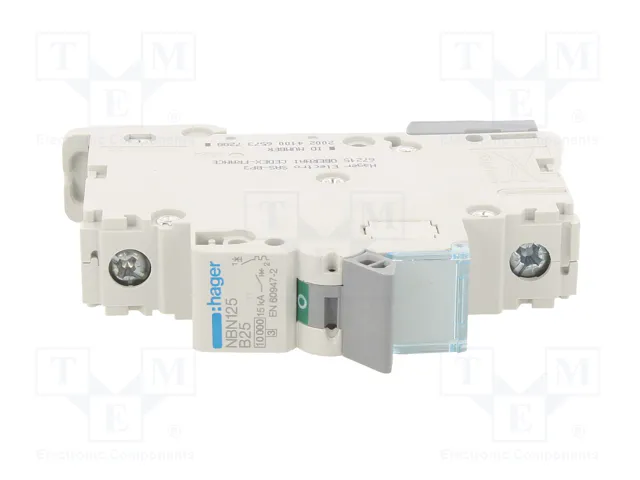 HAGER Interruptor magnetotérmico NBN 25A 1 polo 10kA