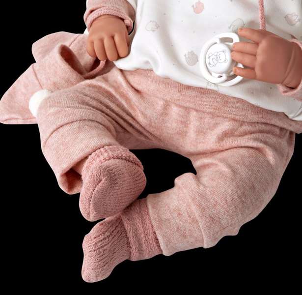 Muñecas Arias Muñeca Elegance 45 cm Zoe Rosa con Manoplas (Muñeco de Peso)