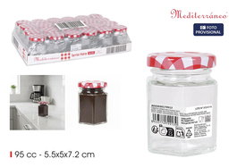 Tarro de Vidrio Multiusos 95 cc - Capacidad: 95 ml - Dimensiones: 5,4 cm x usual: 7,2 cm de alto - Ideal para conservas, especias y almacenamiento (48 Unidades)