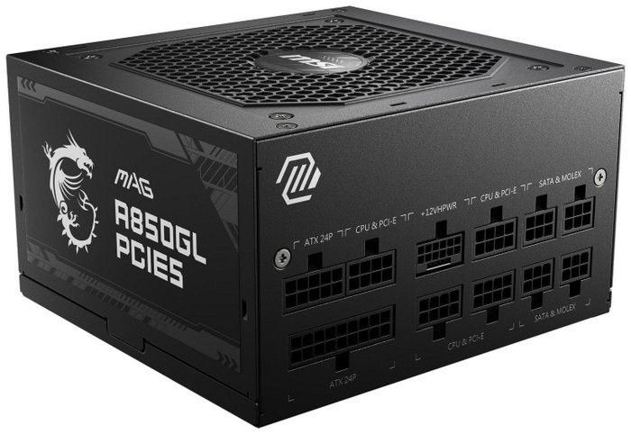 MSI MAG A850GL PCIE5 850W 80 PLUS Gold Totalmente Modular Negro MSI MAG A850GL PCIE5 850W 80 PLUS Gold Totalmente Modular Negro