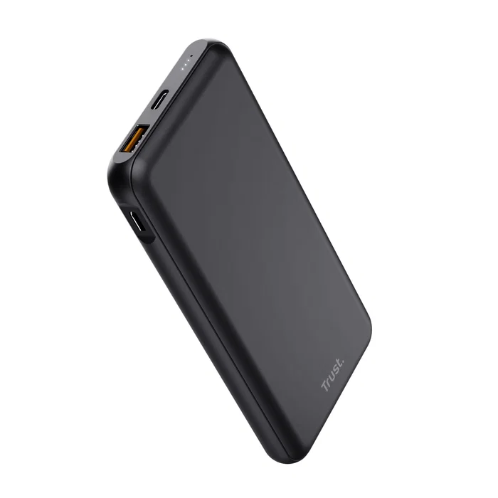 Trust Redoh 24879 Power Bank 10000 mAh Bateria Externa Carga Rapida 18W PD 3.0 con 2 Puertos USB-C y 1 USB-A, Color Negro