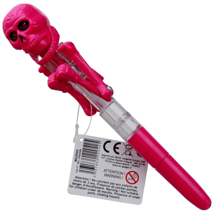 Mister Gadget Bolígrafo Esqueleto Boxeo con Brazos y Ojos que se Mueven, Colores Surtidos