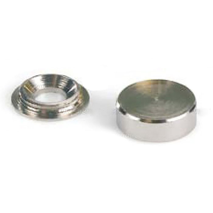 HERRAJES ALK Embellecedor Liso Niquelado Roscado 16 mm (Pack de 100) HERRAJES ALK Embellecedor Liso Niquelado Roscado 16 mm (Pack de 100)