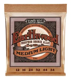 Ernieball 92/8 Cuerdas Acústica Earthwood Phosphor Bronze Medium Light 12-54