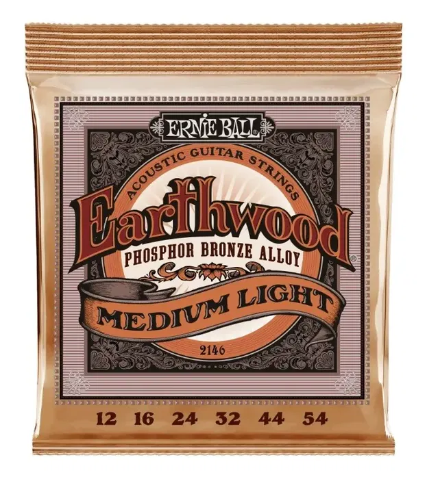 Ernieball 92/8 Cuerdas Acústica Earthwood Phosphor Bronze Medium Light 12-54 Ernieball 92/8 Cuerdas Acústica Earthwood Phosphor Bronze Medium Light 12-54