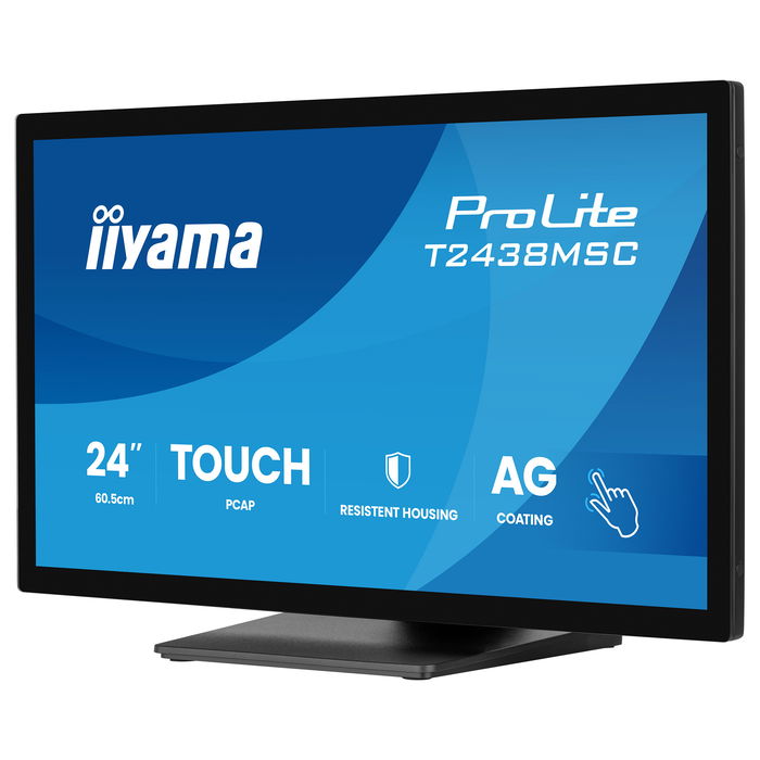 Iiyama ProLite T2438MSC-B2 Monitor Táctil IPS Full HD de 60.5 cm (23.8") con HDMI y DisplayPort, 120 Hz, 5 ms, USB-C, Altavoces, Negro