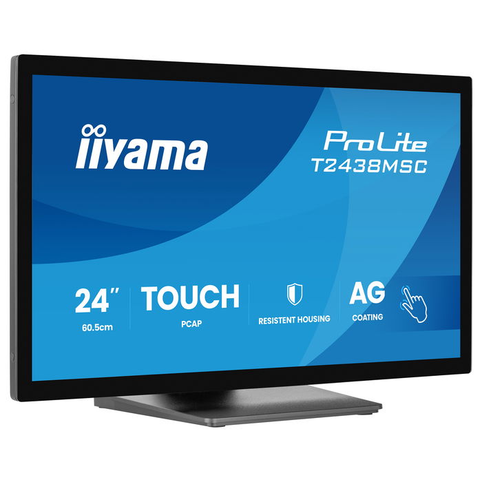 Iiyama ProLite T2438MSC-B2 Monitor Táctil IPS Full HD de 60.5 cm (23.8") con HDMI y DisplayPort, 120 Hz, 5 ms, USB-C, Altavoces, Negro