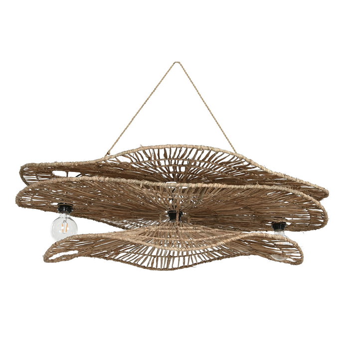 DKD Home Decor Lámpara de Techo de Fibras Naturales 108x82x29 cm