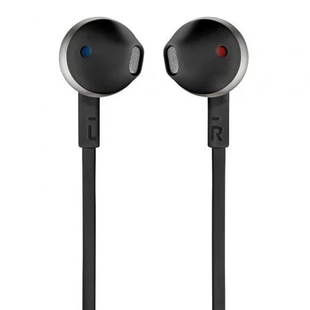 JBL Tune 205 Auriculares Intrauditivos con Micrófono y Control Remoto, Cable Plano Antienredos, Drivers 12.5mm, Sonido Pure Bass, Incluye Bolsa de Transporte, Negros (JBLT205BLKE)