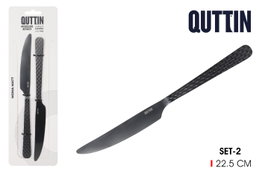 Quttin Set de 2 Cuchillos Mesa MOMA Negro Mate