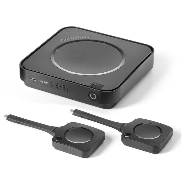 Barco ClickShare Hub Pro - Sistema de Gestión de Videoconferencia Modular con Panel de Control, 5K Ultra HD, Negro