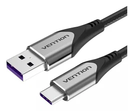 Vention Cable USB 2.0 Tipo-C a USB Tipo-A COFHG 1,5m Gris/Negro 100W 480Mbps