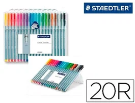 Staedtler 334 SB20P3 Estuche 20 Piezas Triplus Fineliner Rotuladores Punta Fina 0.3mm Colores Surtidos