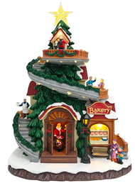 DKD Home Decor Árbol de Navidad con LED Multicolor, Movimiento y Música