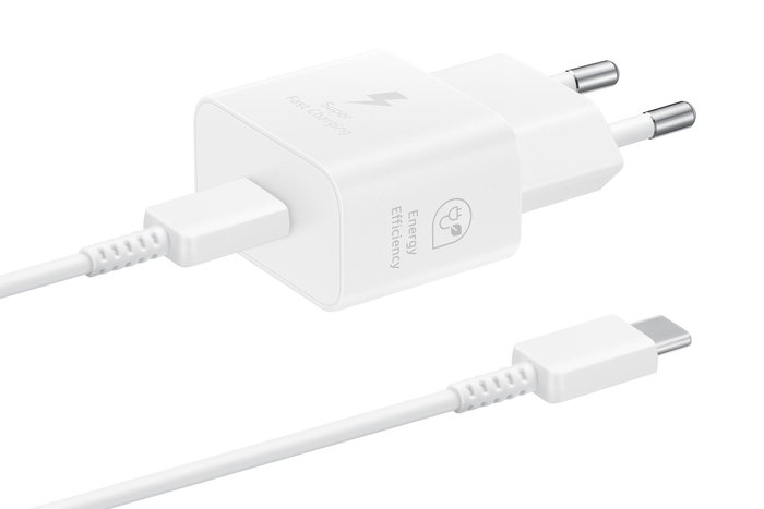 Samsung EP-T2510X 25W Adaptador de corriente con cable USB-C Blanco