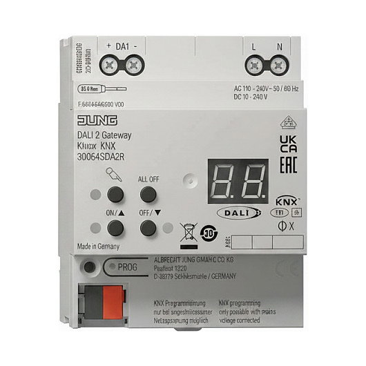 Jung 30064 1S DA2 R KNX DALI-2 Gateway 1fach Jung 30064 1S DA2 R KNX DALI-2 Gateway 1fach