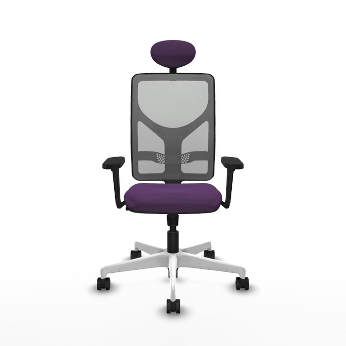 PIQUERAS Y CRESPO Silla de oficina Motilla con mecanismo Sincro, Tela Morada y Malla Gris