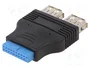AKYGA Adaptador USB 3.0 19pin a 2 Puertos USB A