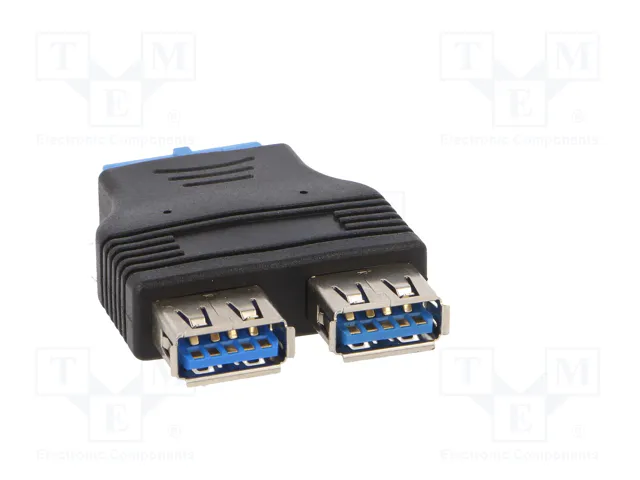 AKYGA Adaptador USB 3.0 19pin a 2 Puertos USB A