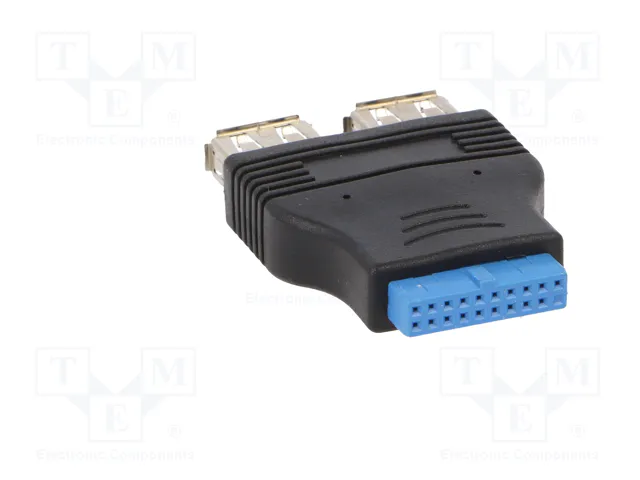 AKYGA Adaptador USB 3.0 19pin a 2 Puertos USB A