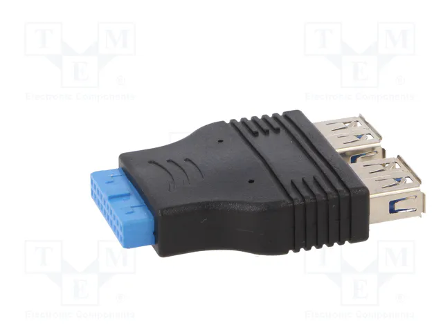 AKYGA Adaptador USB 3.0 19pin a 2 Puertos USB A