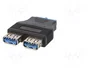 AKYGA Adaptador USB 3.0 19pin a 2 Puertos USB A