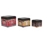 Juego de Cajas Decorativas Home ESPRIT Marrón Multicolor Poliuretano Madera Vintage (3 Piezas)