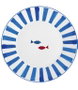 DKD Home Decor Plato de Porcelana Finisterre Azul 19x19x2 cm