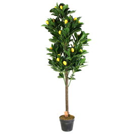 Home Deco Factory Planta Artificial de Limón 120 cm Decoración Interior Plástico y Madera