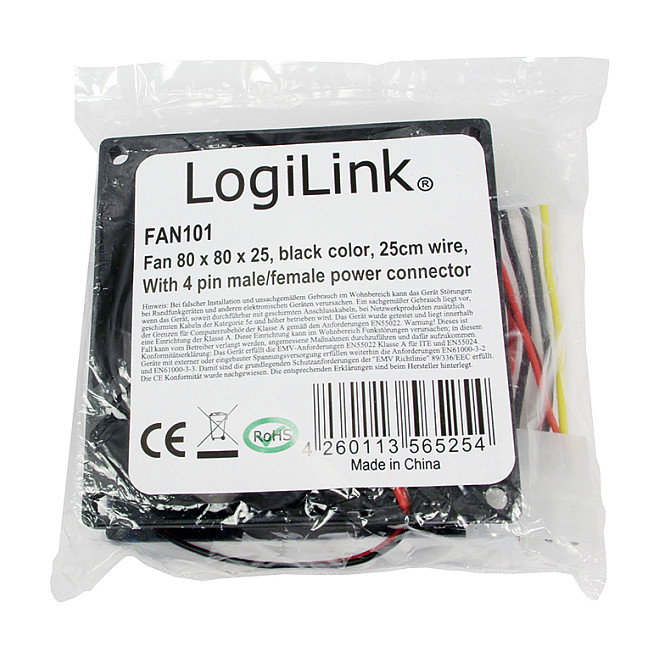 LogiLink Ventilador 80x80x25 mm, negro LogiLink Ventilador 80x80x25 mm, negro