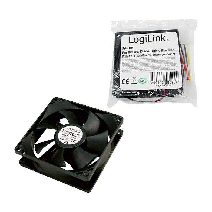 LogiLink Ventilador 80x80x25 mm, negro LogiLink Ventilador 80x80x25 mm, negro