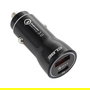 Elbe CARG-2515-QC Cargador Dual USB+Type C Coche PD+QC3.0 20W Negro