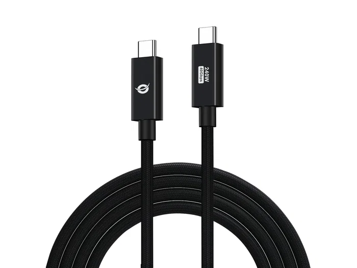 Conceptronic ETTA04B12 Cable USB 4 Gen 3x2 USB-C Macho a USB-C Macho 1.2m 240W 48V 40 Gbps Negro