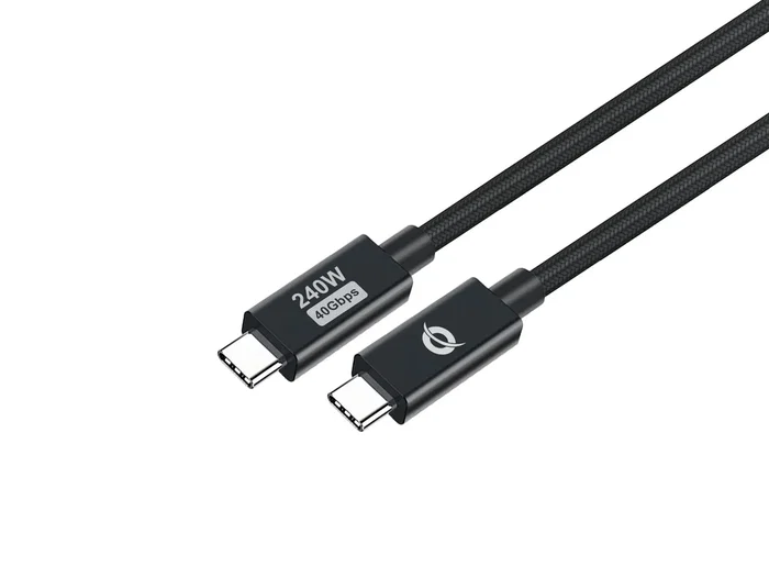 Conceptronic ETTA04B12 Cable USB 4 Gen 3x2 USB-C Macho a USB-C Macho 1.2m 240W 48V 40 Gbps Negro